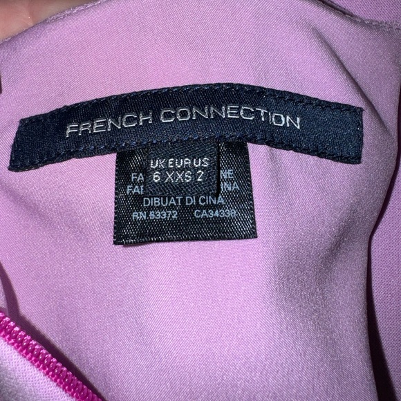 FRENCH CONNECTION COLOR BLOCK WHISPER DRESS IN KYOTO BLOSSOM/PURE PASSION COLOR - Picture 6 of 7